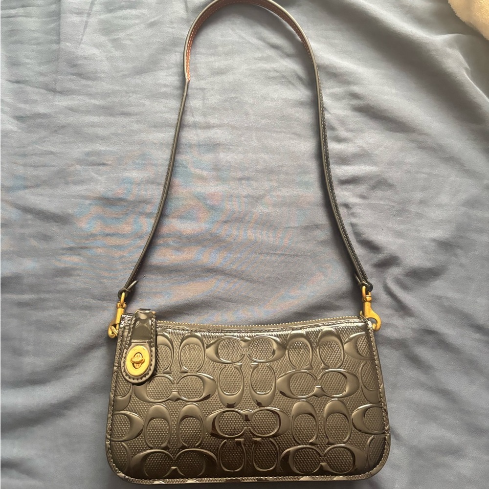 Coach Patent Signature Leather Penn Shoulder Bag